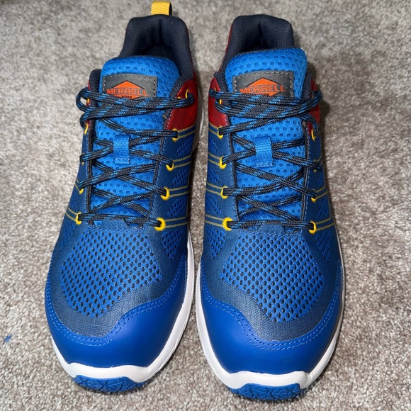 Merrell Men's Moab Flight CF Sneaker in Blue/Lava - Picture 1 of 5